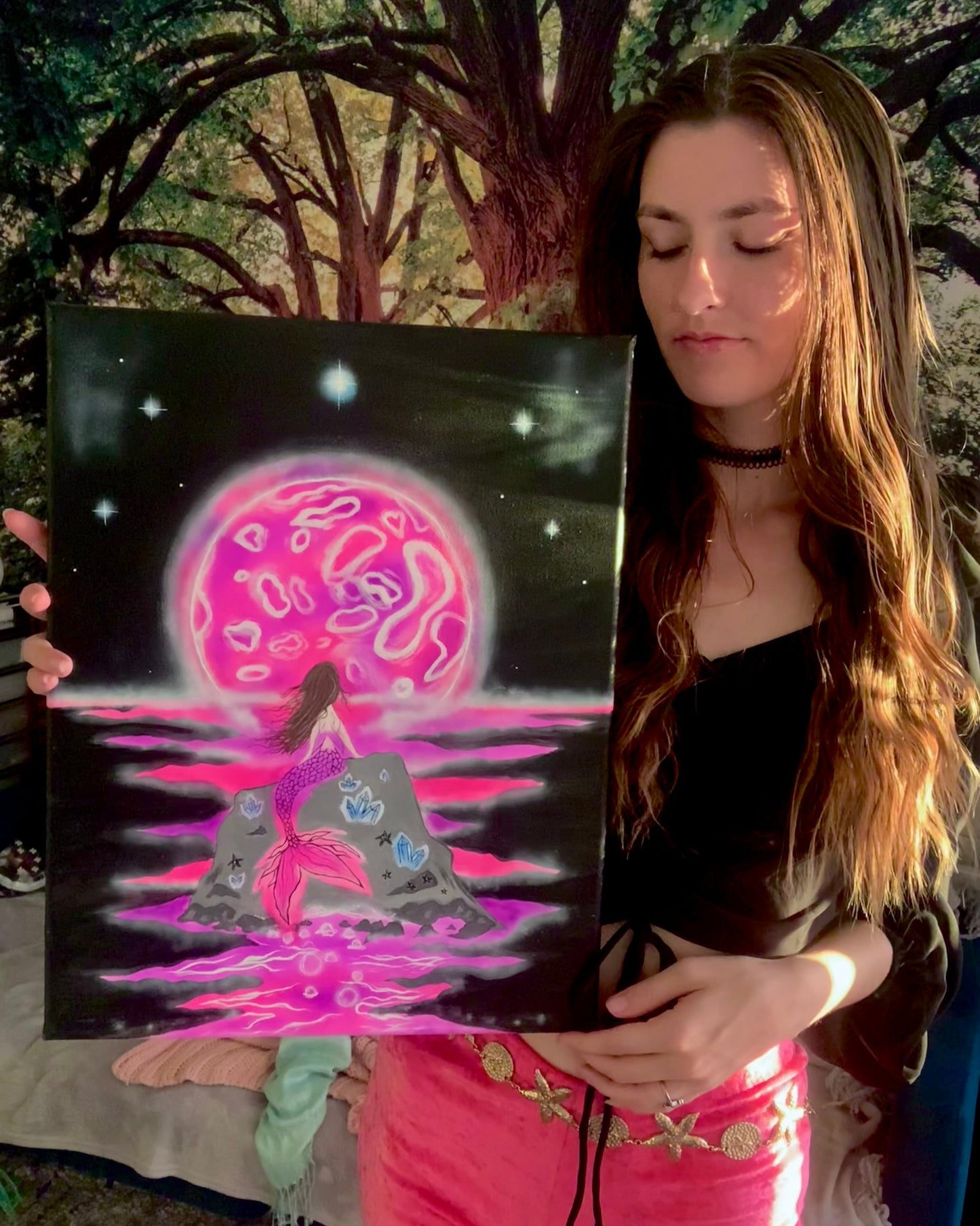 Mermaid of the Stars Original Canvas 14x18