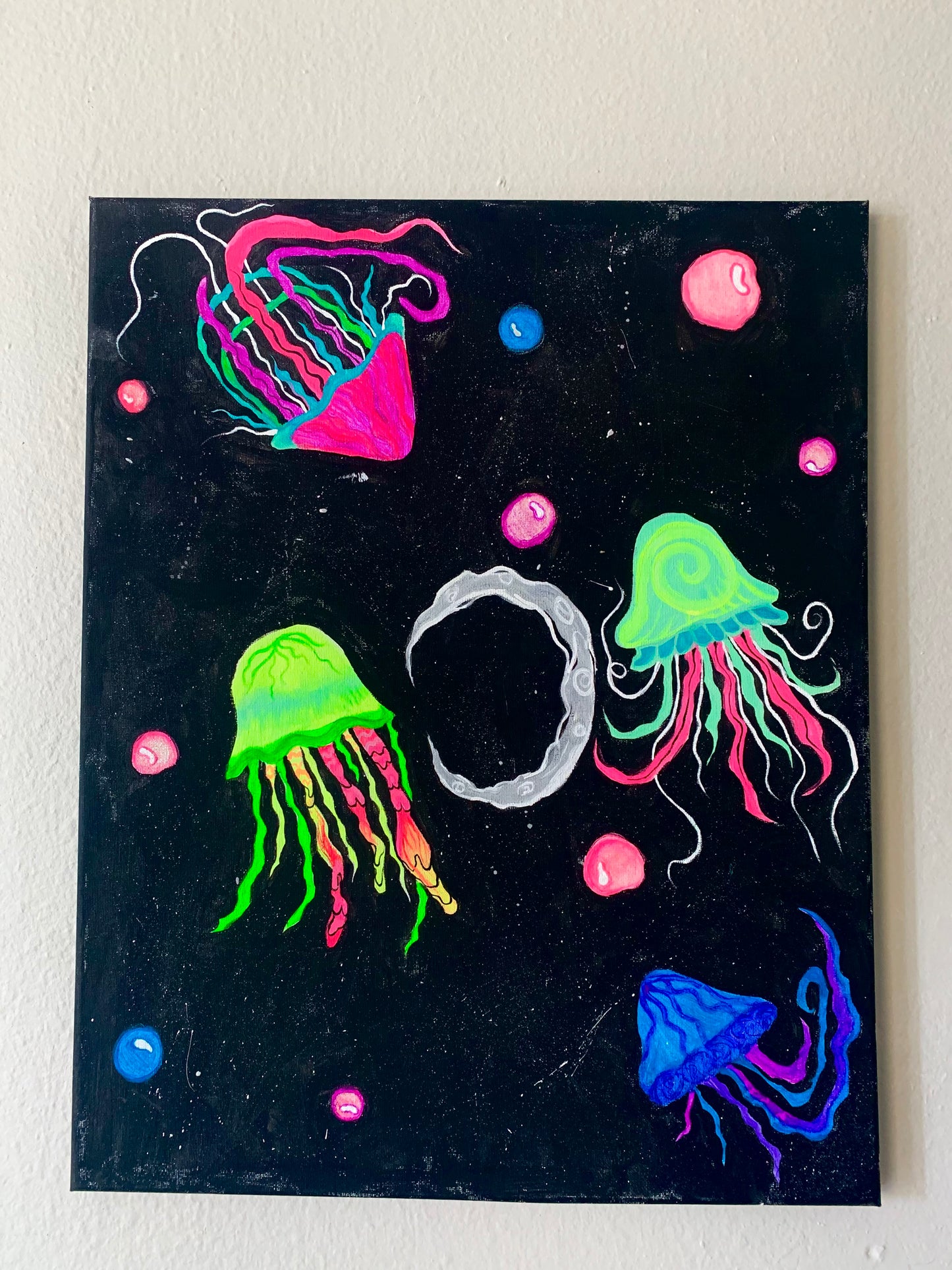 Floating through the Cosmos Original Canvas 16x20