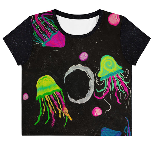 Flowing through the cosmos Crop Tee