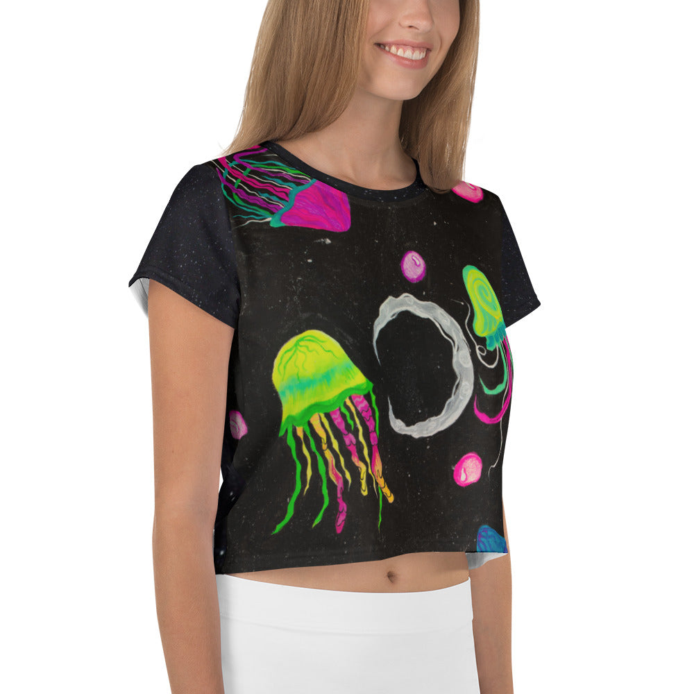 Flowing through the cosmos Crop Tee